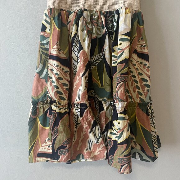 Handmade Children's Cream Multicolour Pattern Tie Spaghetti Strap Dress - Picture 12 of 13